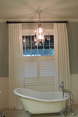 bathroom drapery-blind combo