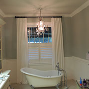 bathroom drapery-blind combo